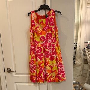 Taylor Vibrant Floral Mini Dress - Pink and Yellow